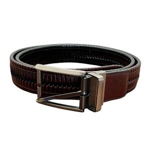 Greg Norman Collection Brown Braided Genuine Leather Belt Size‎ 33